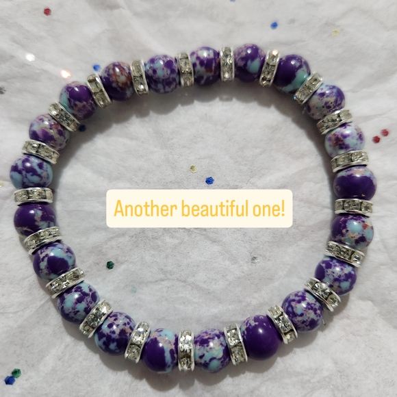 Zebra Stripe and Gold Beaded Bracelet - Picture 7 of 16